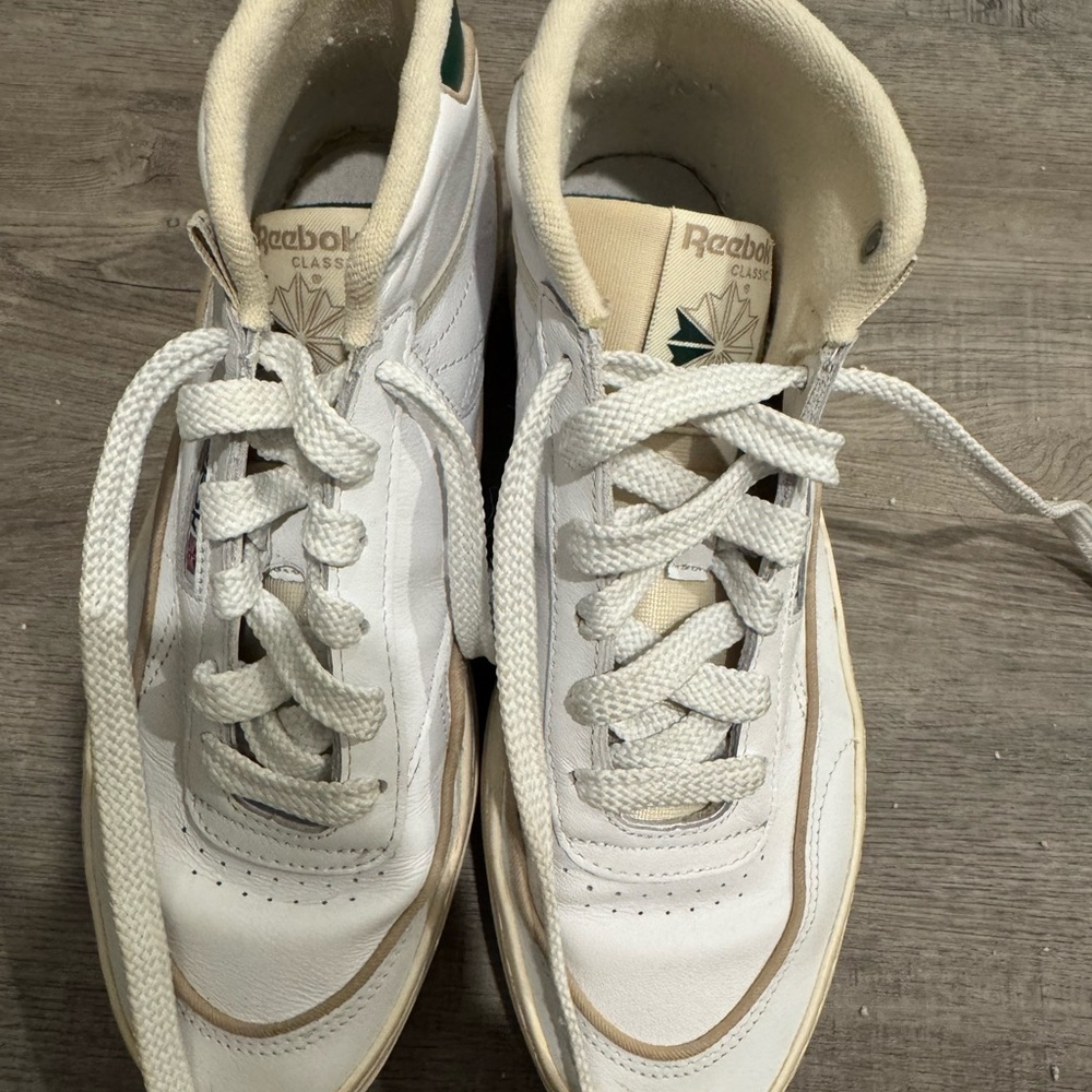 Reebok Green and White Sneakers